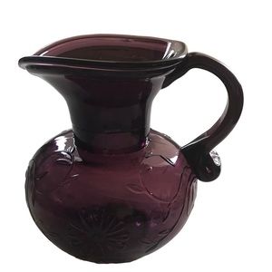 Vintage Amethyst/Purple Blown Glass Squat Pitcher